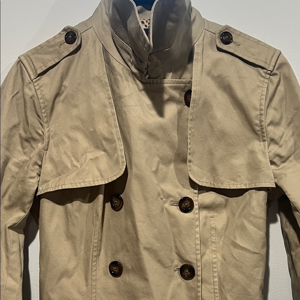 Banana Republic Tan Double-Breasted Trench Coat 🧥 Size Small Belted - Picture 7 of 16
